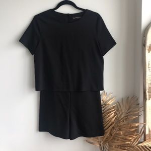 Black semi structured romper